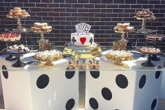 Close up of the dessert table from the themed birthday party Design of 50th birthday party decorations ideas